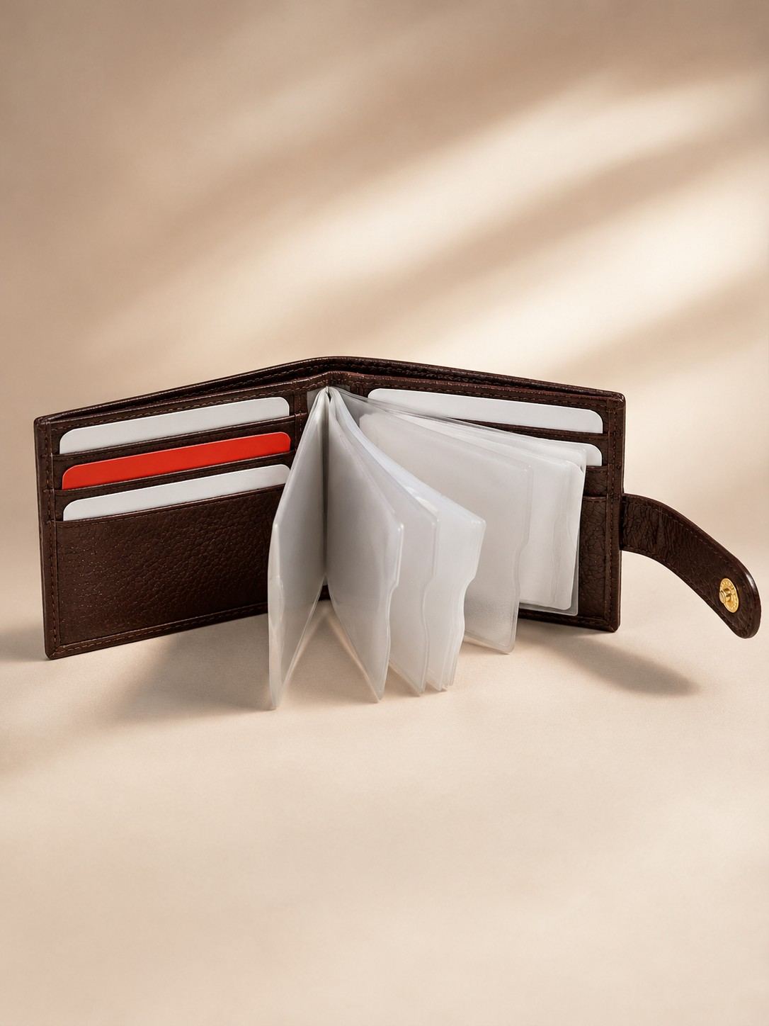 ALW Premium Textured Leather Wallet with Snap Closure & Multi-Card Organizer