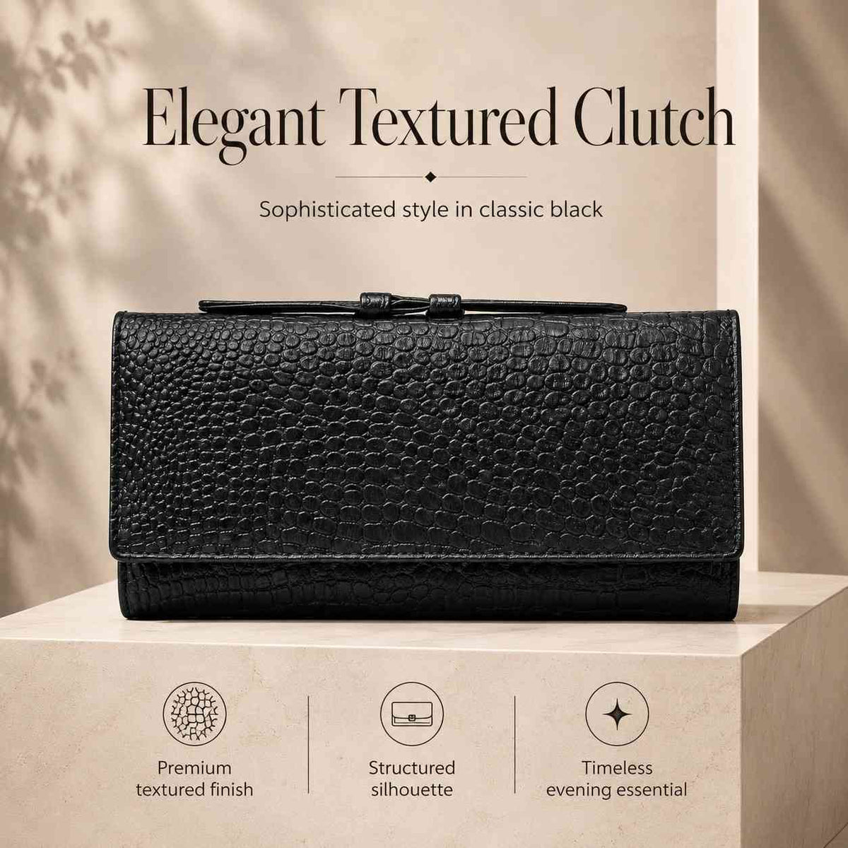 Premium Croc Pattern Leather Clutch for Women