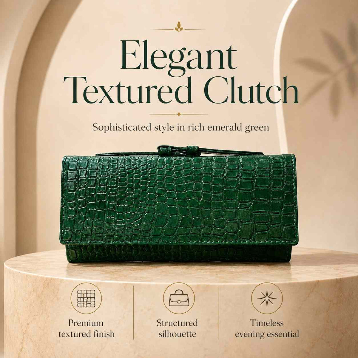 Premium Croc Pattern Leather Clutch for Women