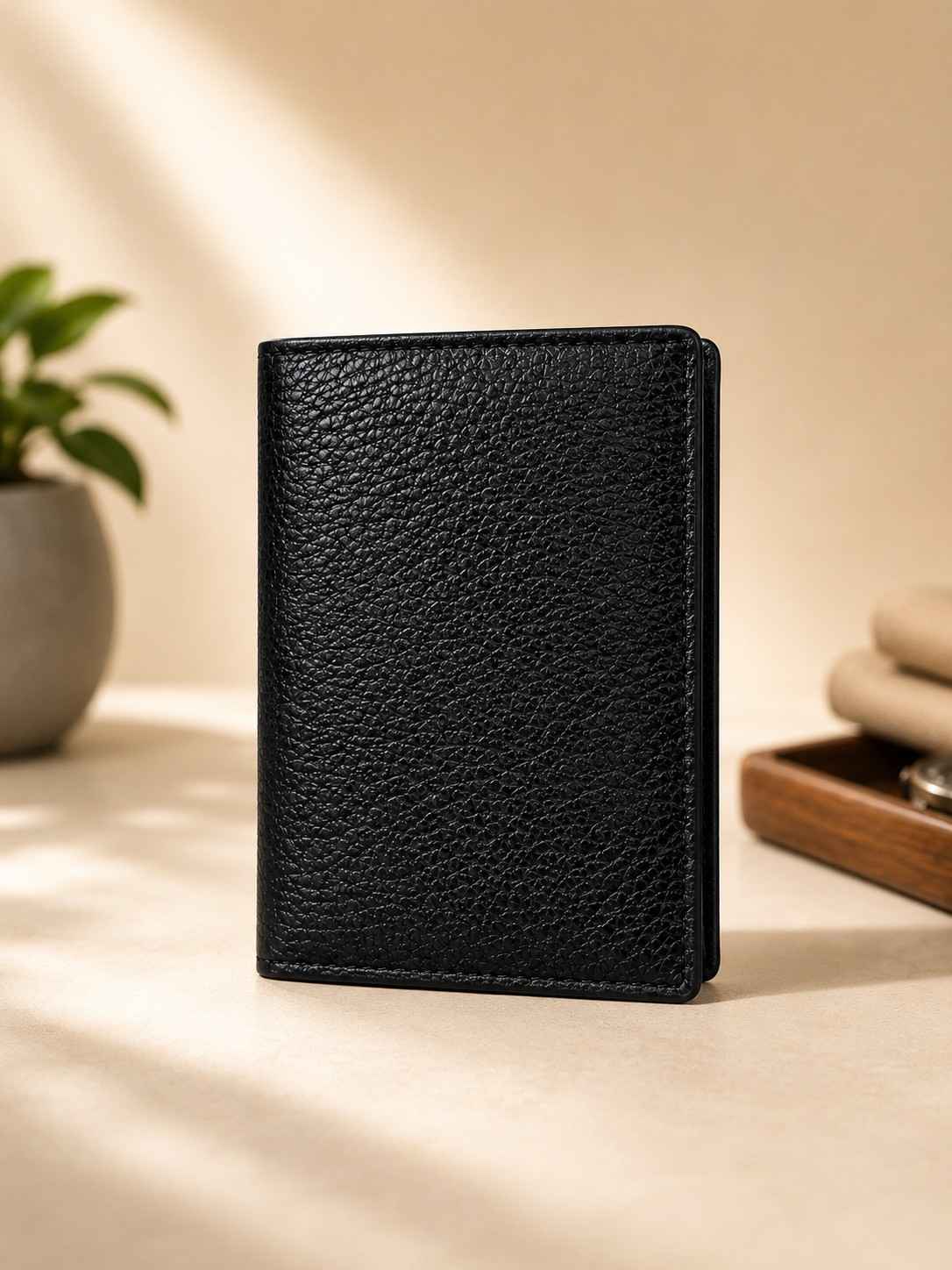 Premium Men's Leather Card Holder Wallet – Slim Bifold with 7 Card Slots & 2 Cash Compartments