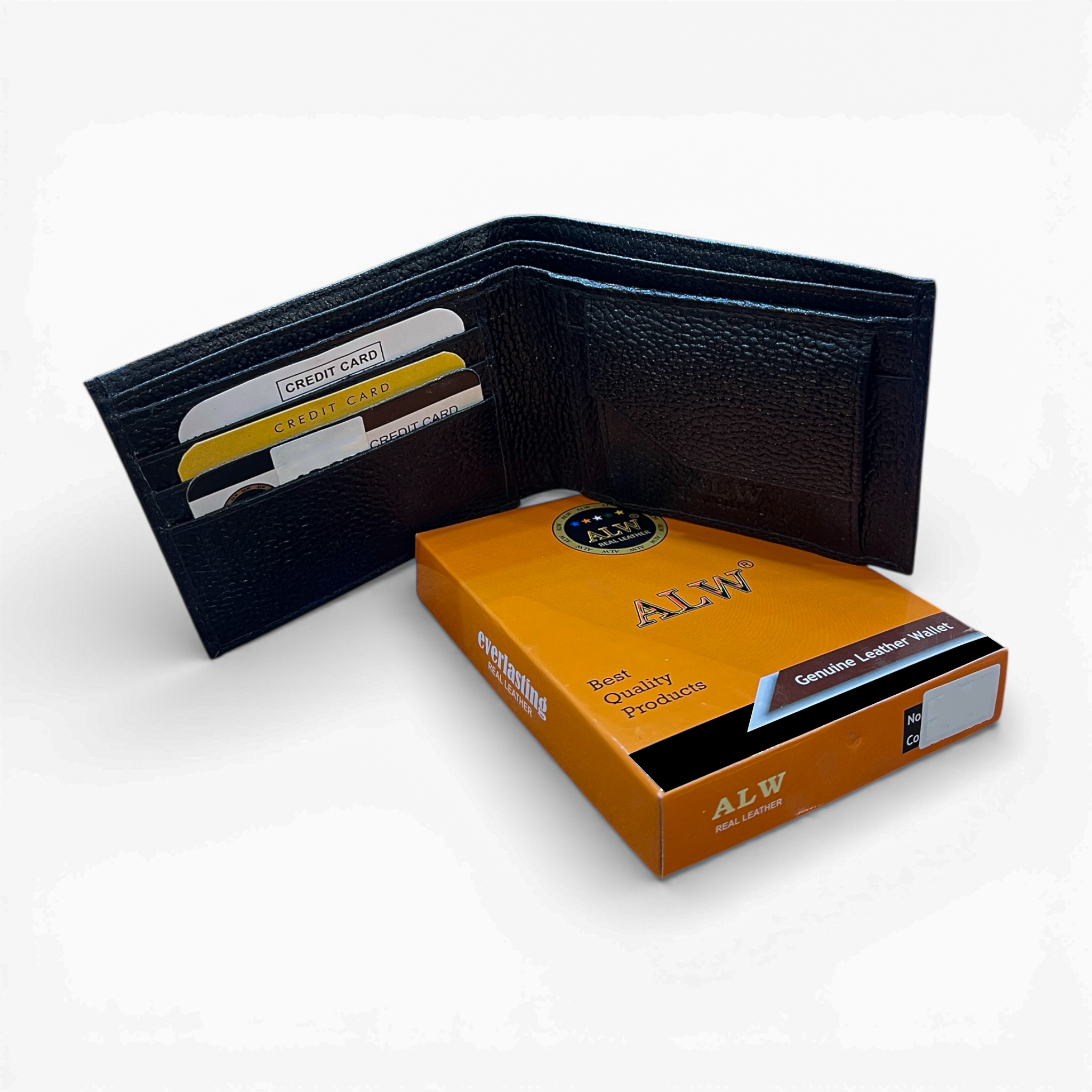 Men’s Genuine Leather Wallet – Slim Bifold with Coin Pocket & Card Slots