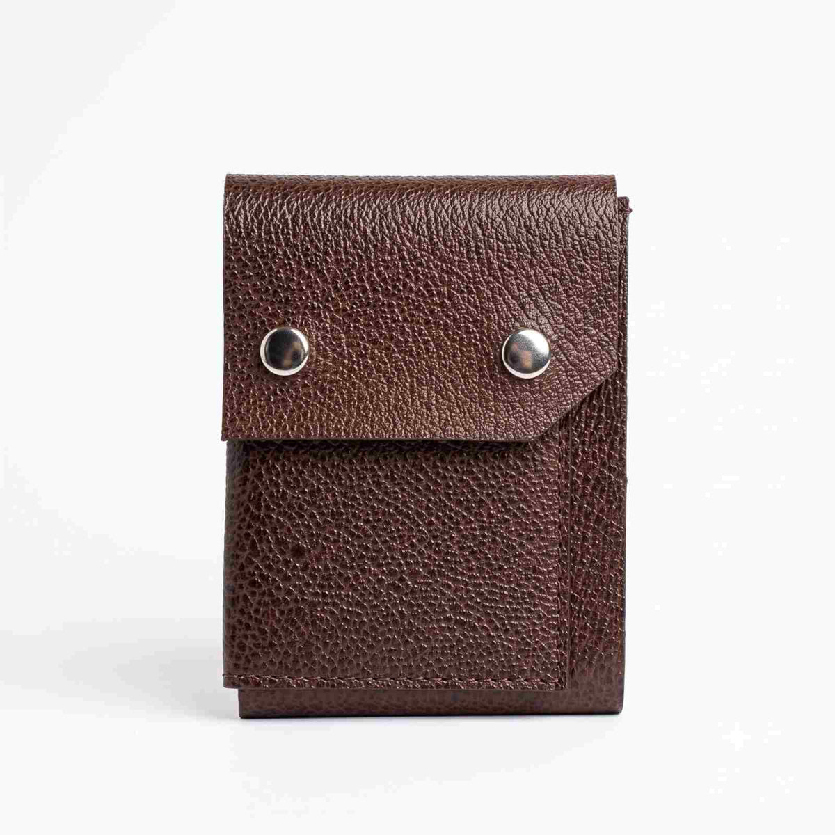 ALW Slim Pebbled Leather Cardholder Wallet | Dual-Snap Minimalist Design
