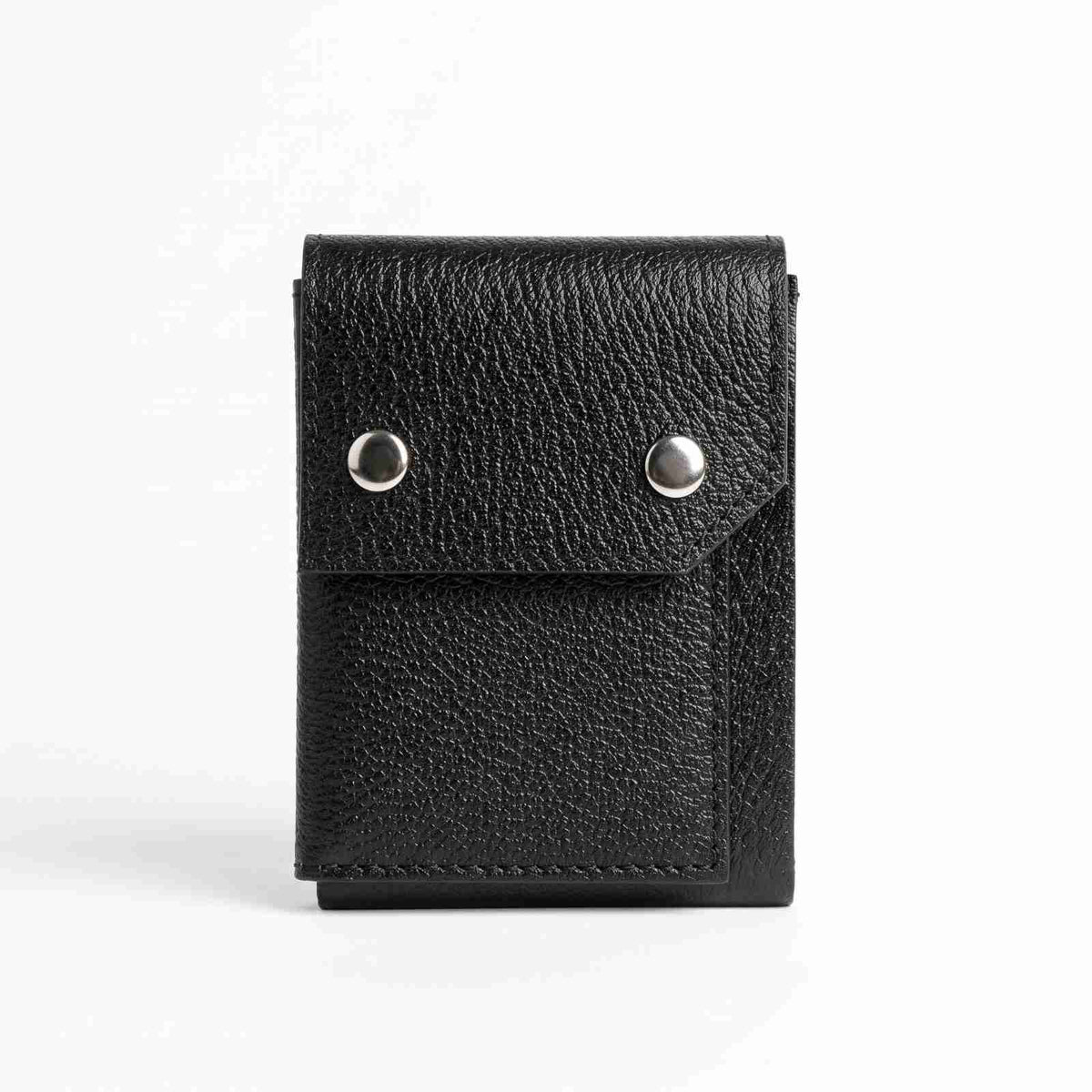 ALW Slim Pebbled Leather Cardholder Wallet | Dual-Snap Minimalist Design