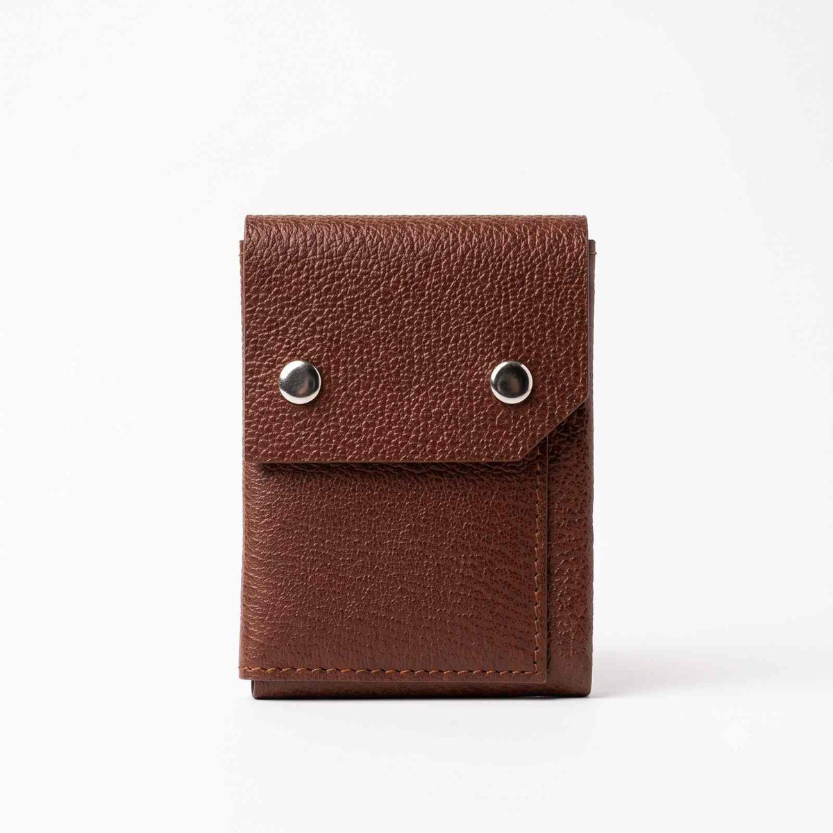 ALW Slim Pebbled Leather Cardholder Wallet | Dual-Snap Minimalist Design