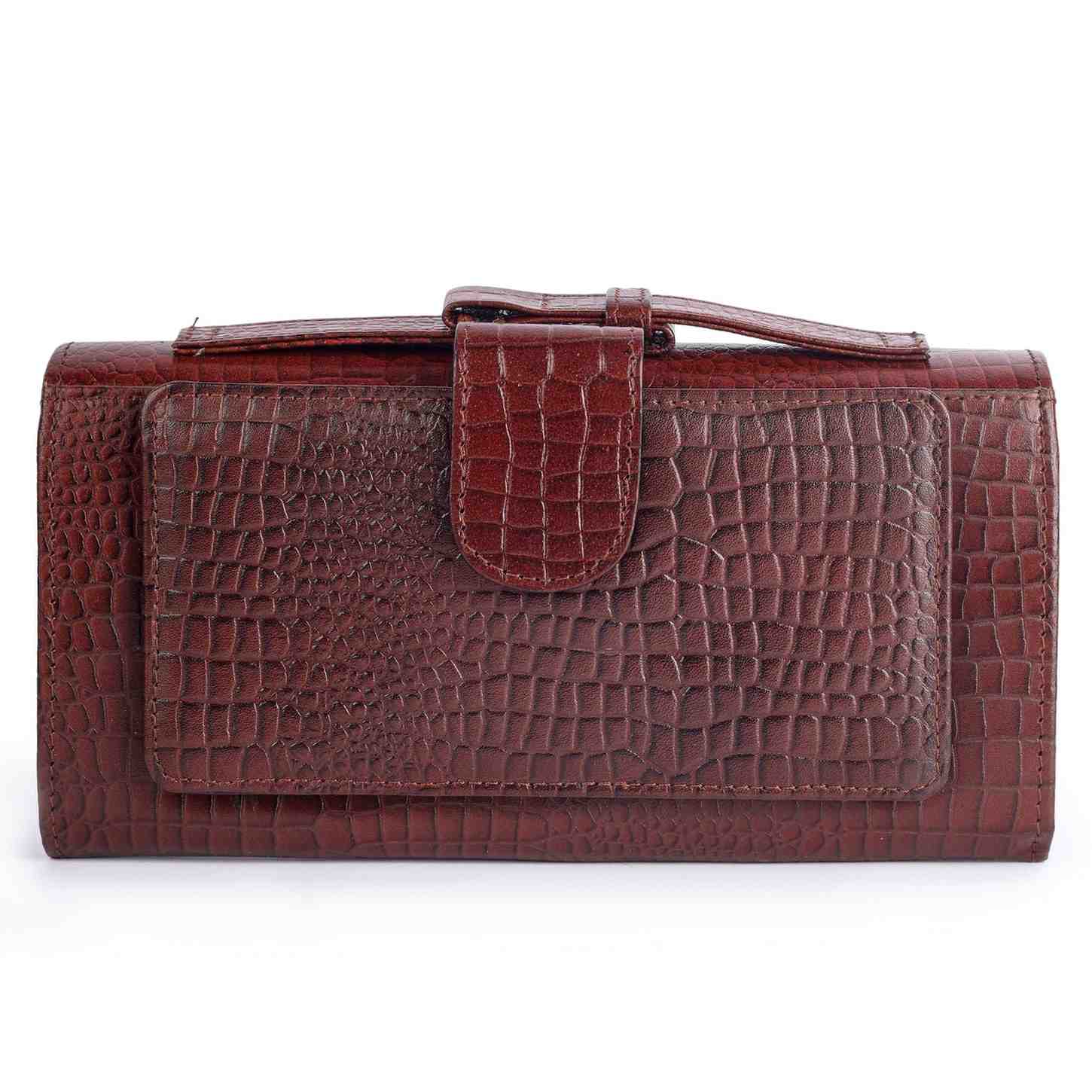 Premium Croc Pattern Leather Clutch for Women