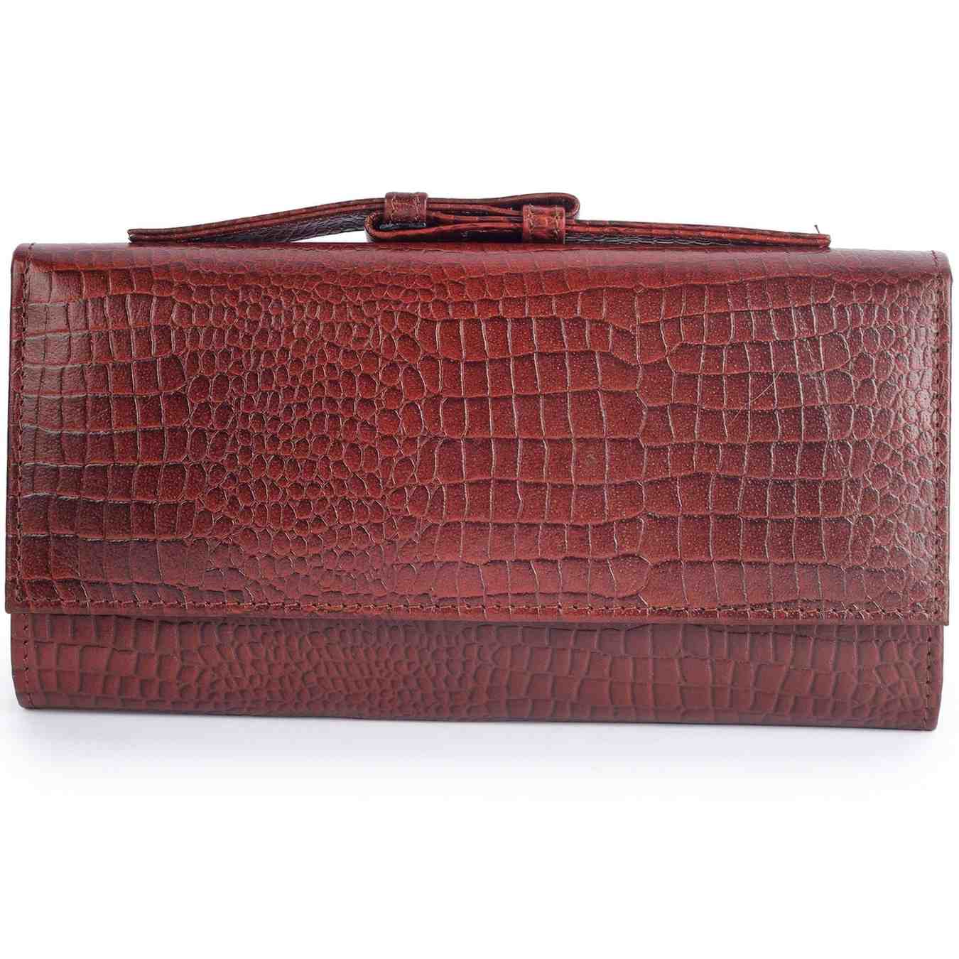 Premium Croc Pattern Leather Clutch for Women
