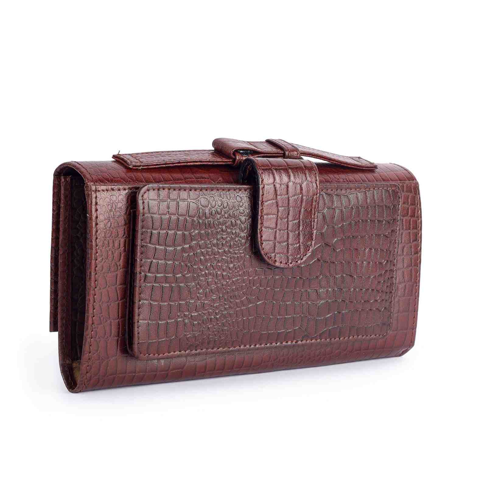 Premium Croc Pattern Leather Clutch for Women