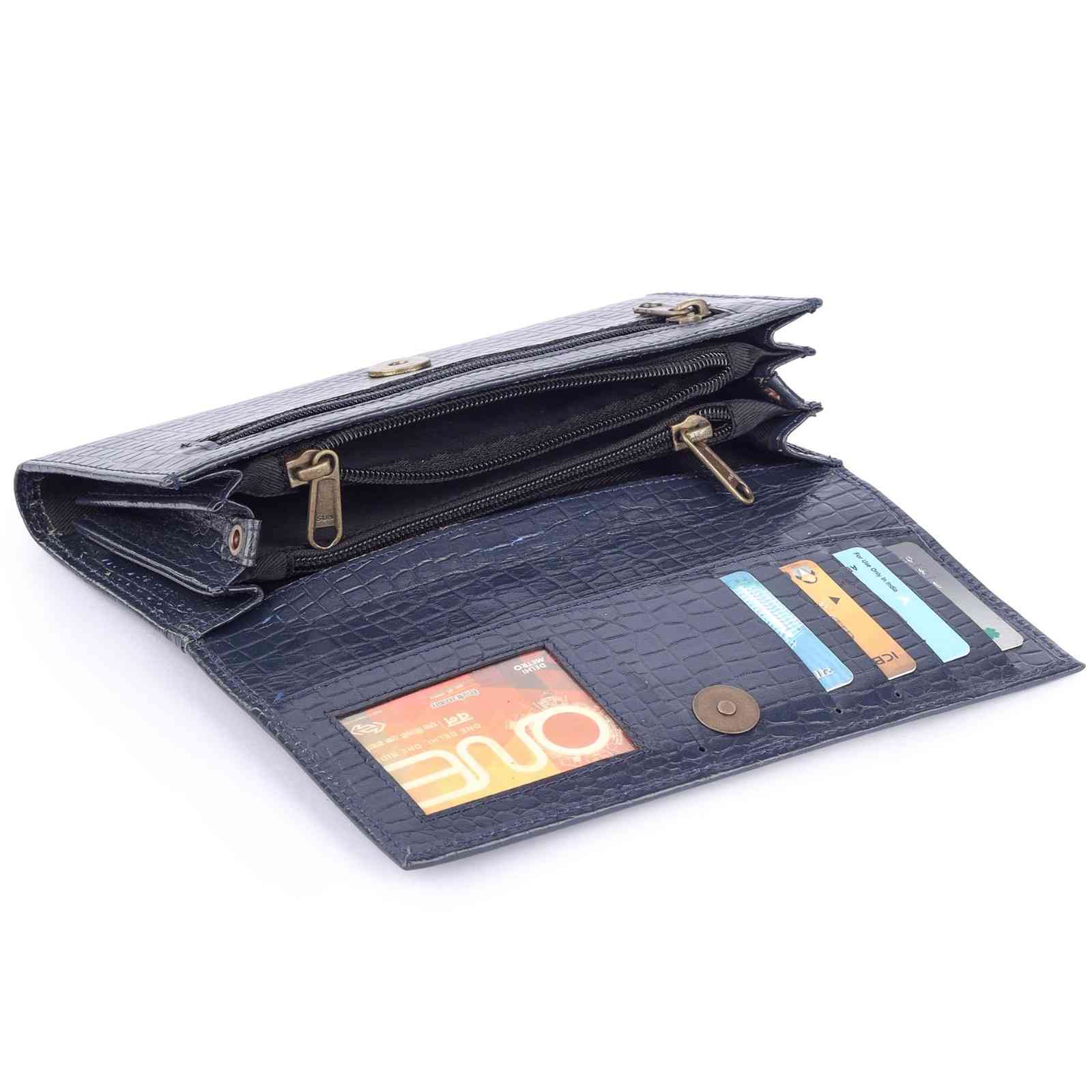 Premium Croc Pattern Leather Clutch for Women