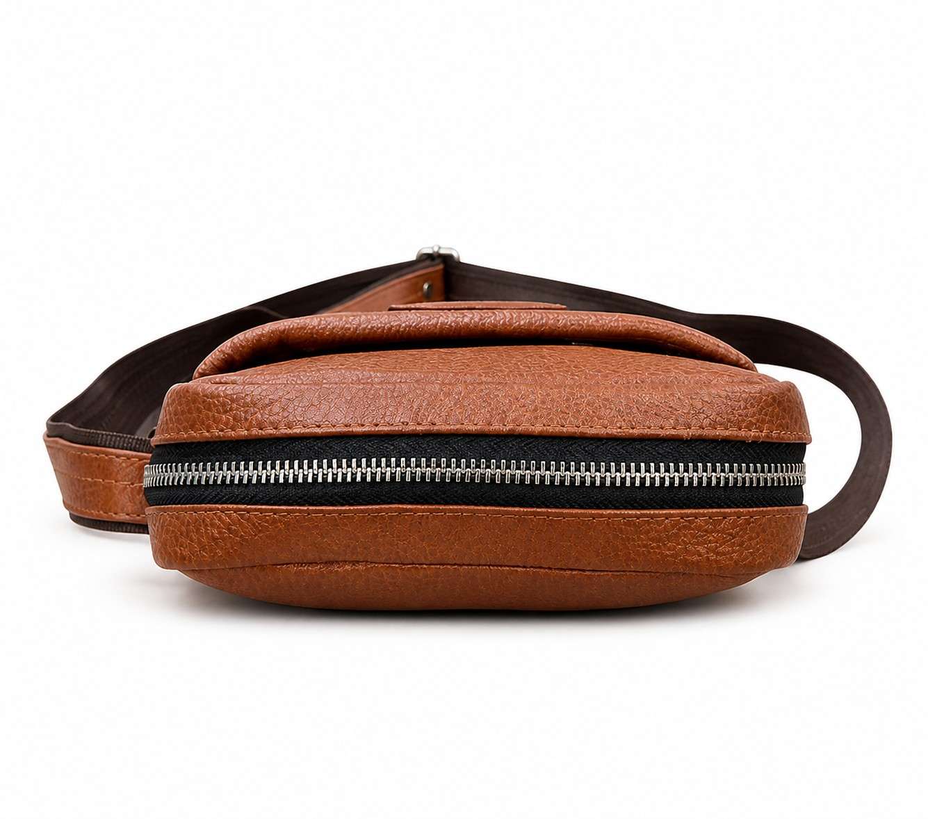 Men’s Genuine Leather Sling Bag – Compact Crossbody Messenger