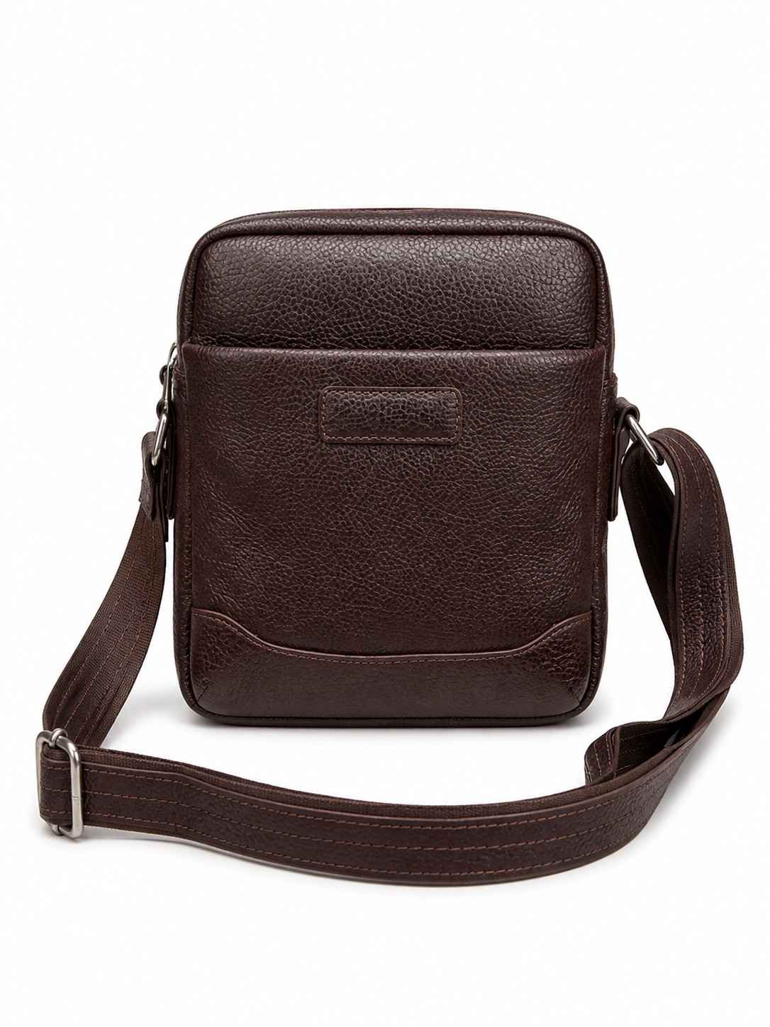 Men’s Genuine Leather Sling Bag – Compact Crossbody Messenger