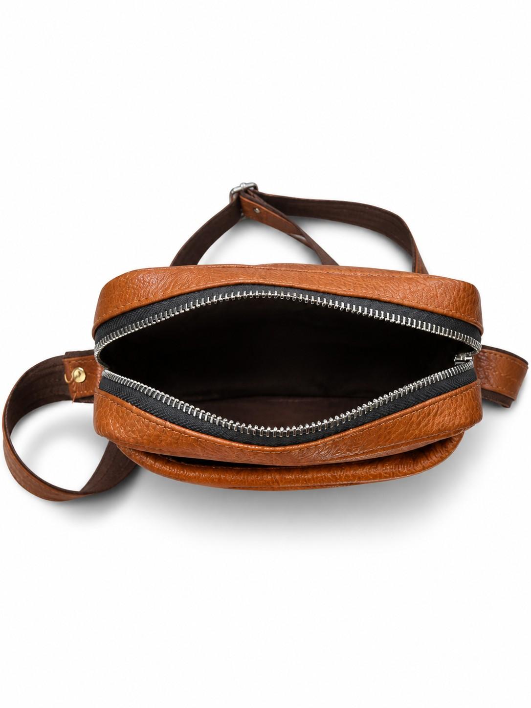 Men’s Genuine Leather Sling Bag – Compact Crossbody Messenger