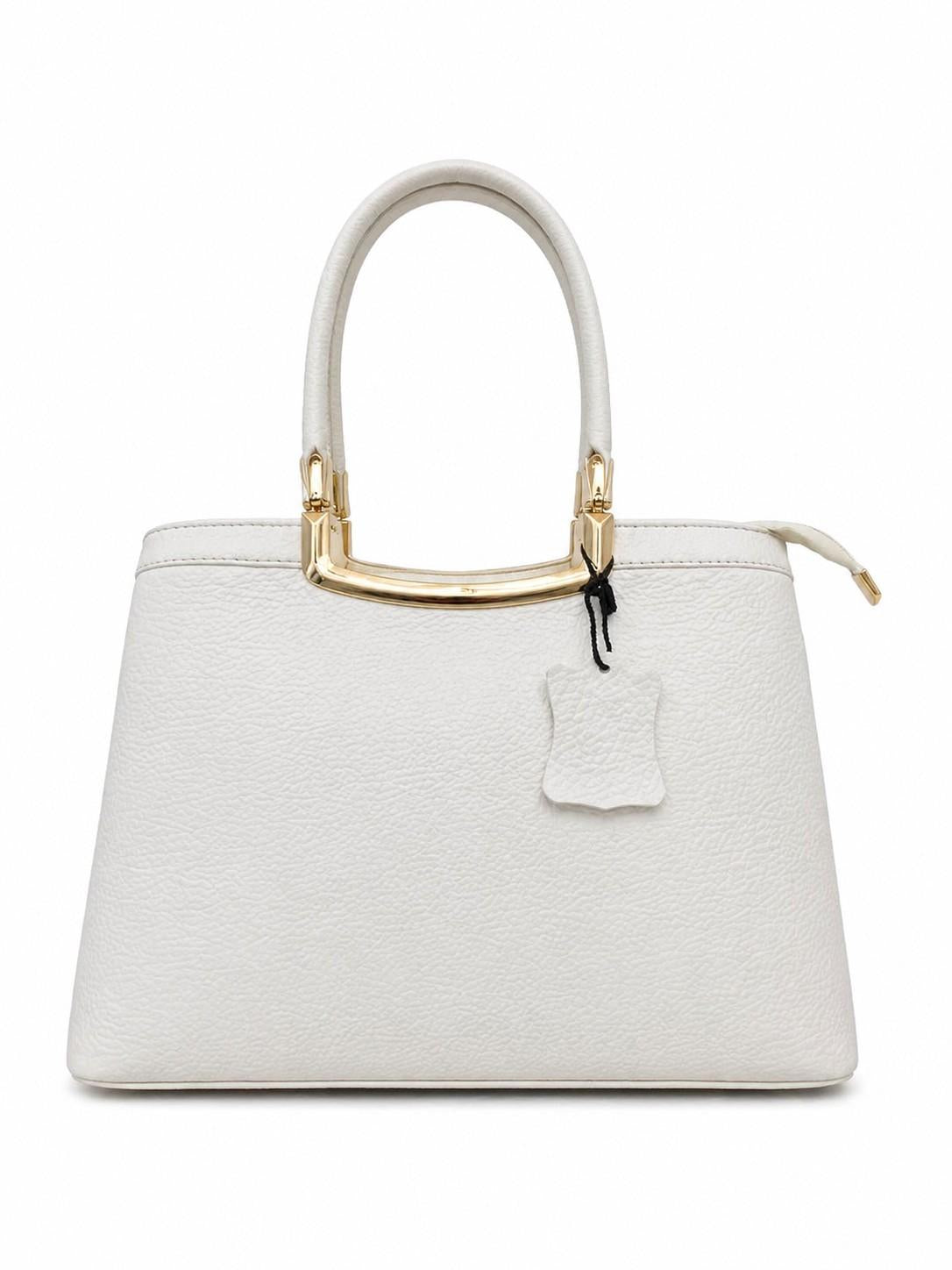 Croc Texture Leather Handbag – Luxury Top Handle Tote