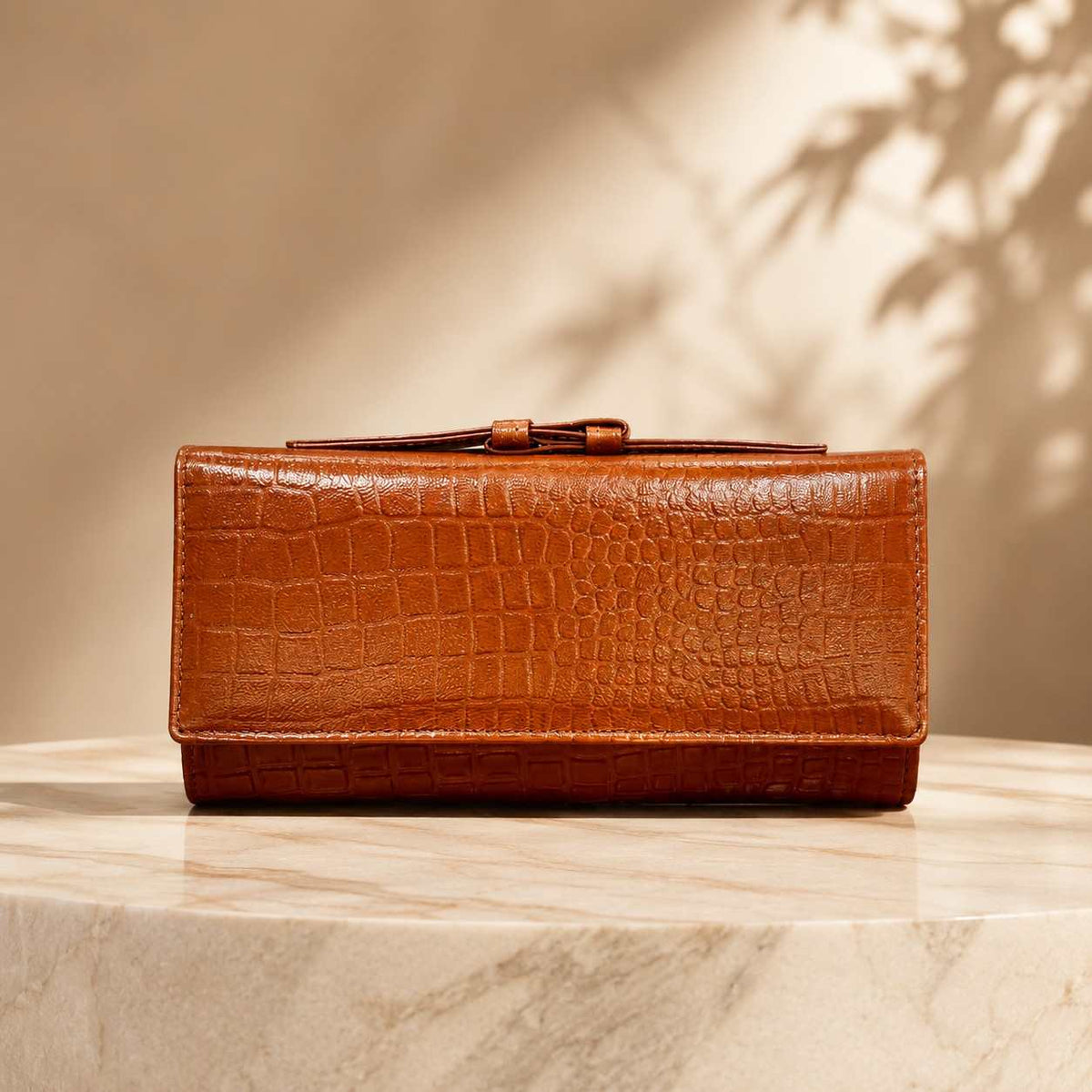 Premium Croc Pattern Leather Clutch for Women