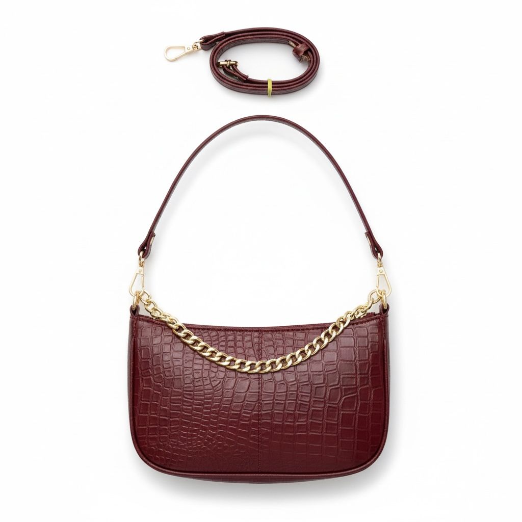 Trendy Ladies Leather Sling Croco with golden chain