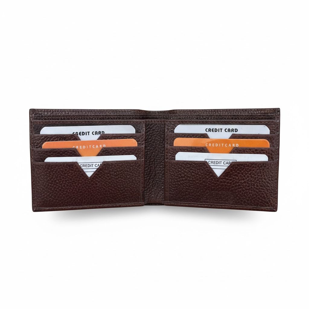 Men’s Genuine Leather Wallet – Slim Bifold with Multiple Card Slots