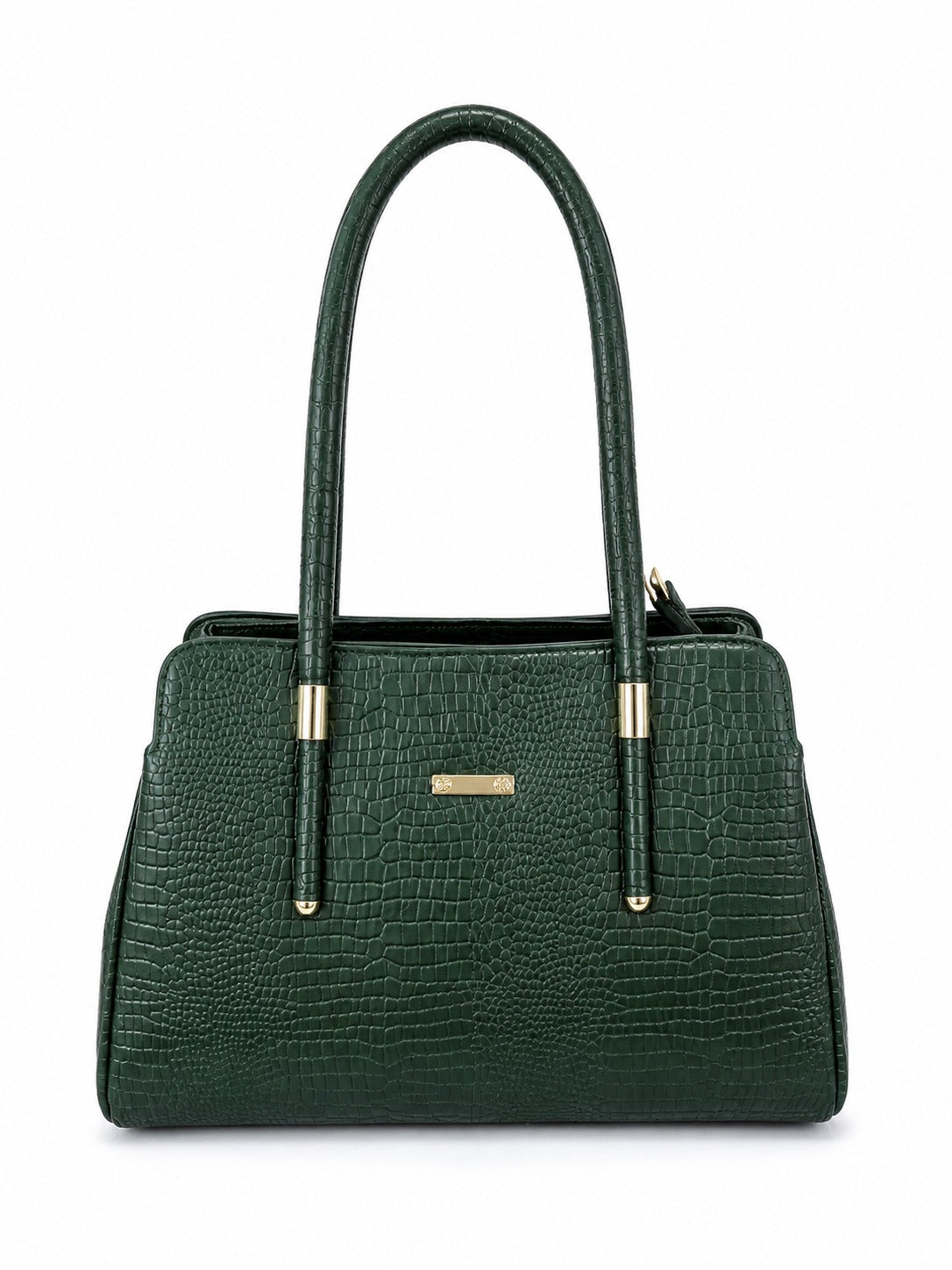 Elegant Crocodile-Textured Leather Handbag