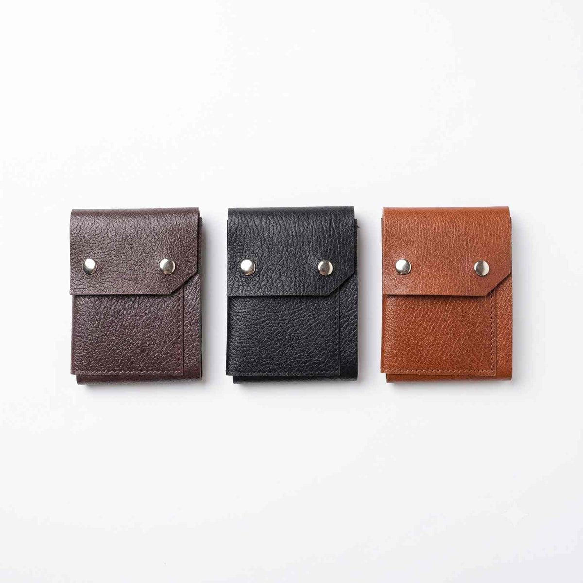 ALW Slim Pebbled Leather Cardholder Wallet | Dual-Snap Minimalist Design