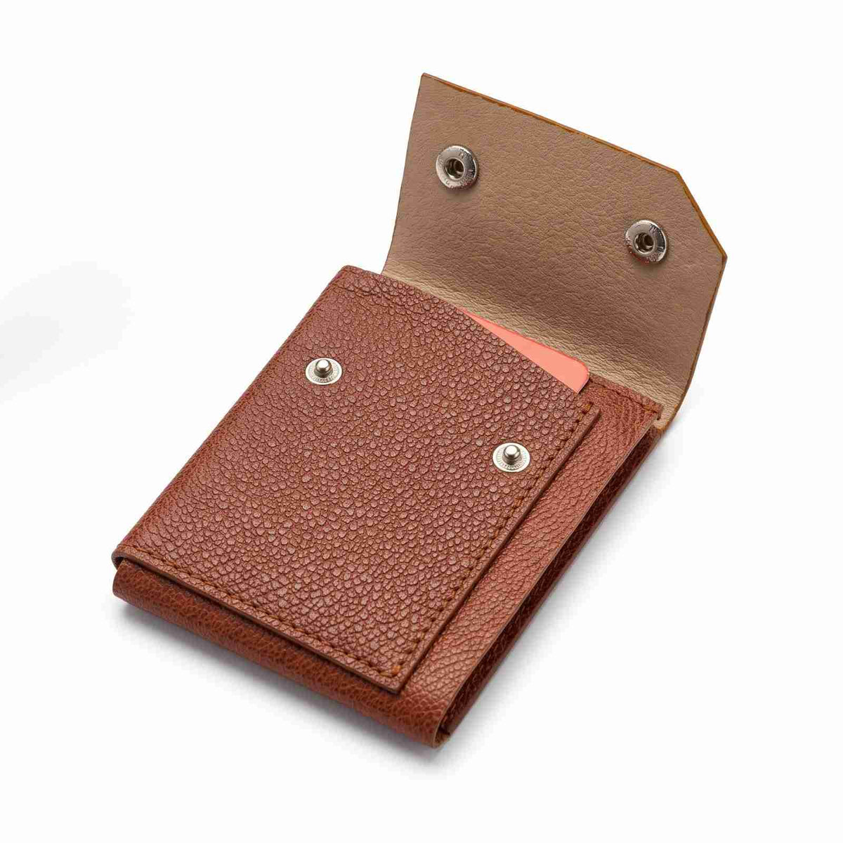 ALW Slim Pebbled Leather Cardholder Wallet | Dual-Snap Minimalist Design