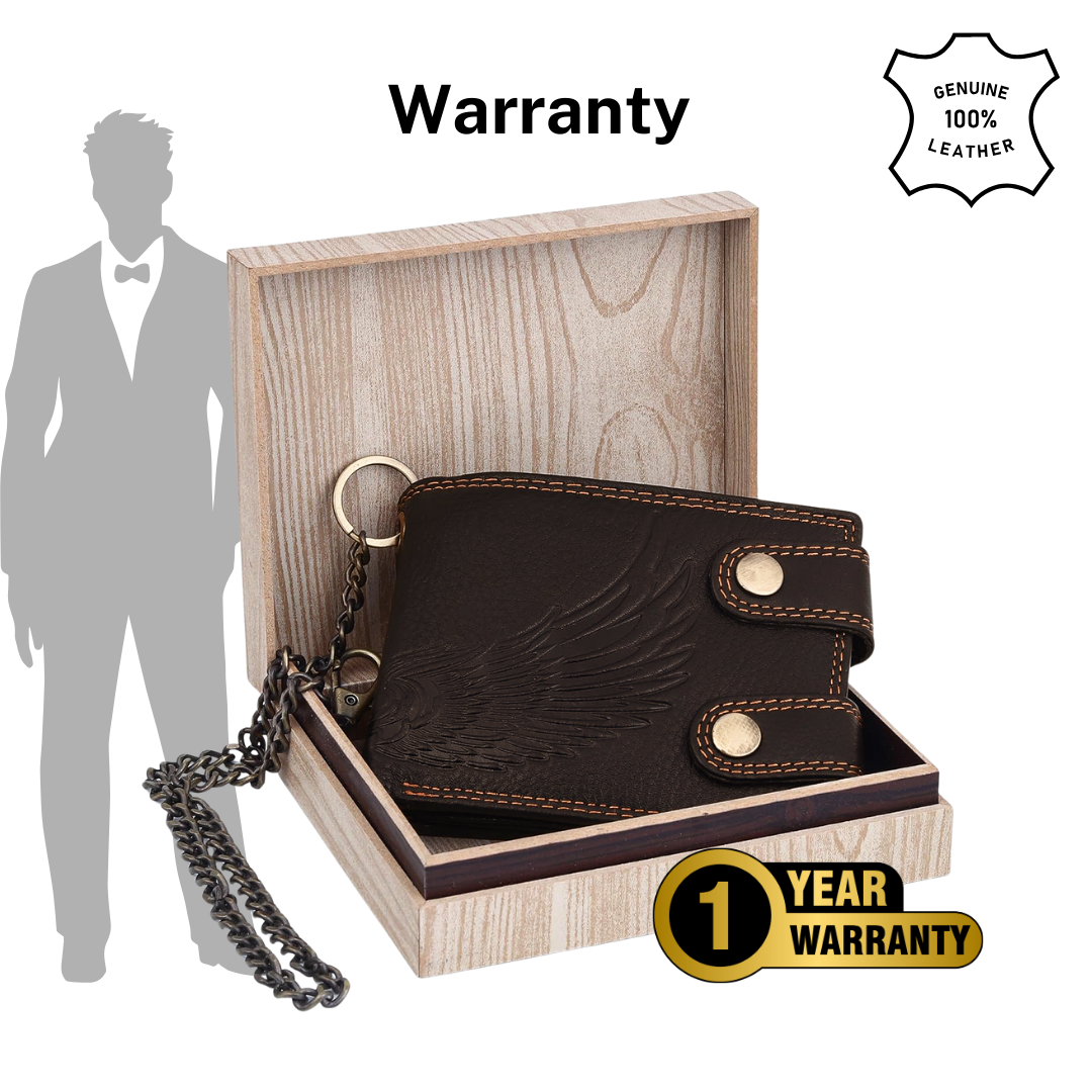 Midnight Wings Leather Biker Chain Wallet