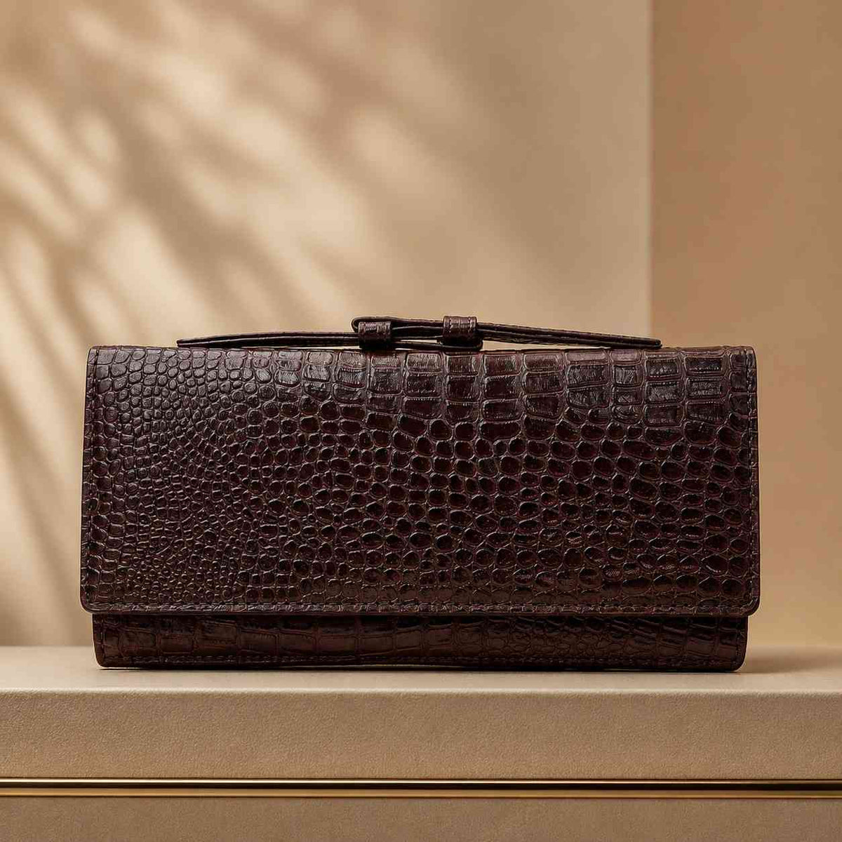 Premium Croc Pattern Leather Clutch for Women