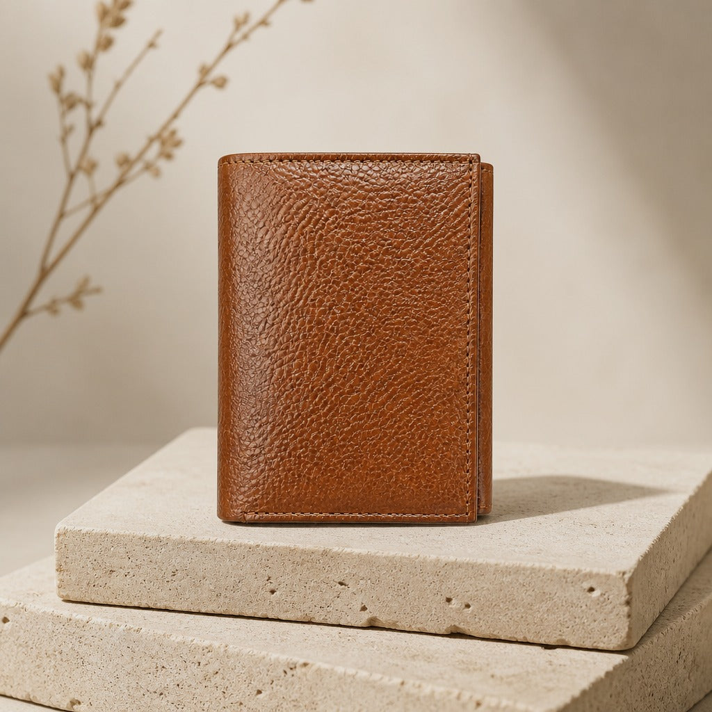 ALW Genuine Leather Trifold Wallet | Men's Compact Bifold with Multiple Card Slots