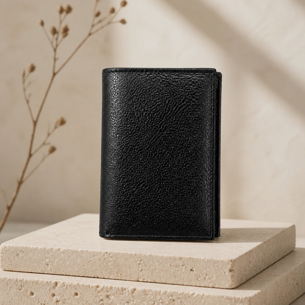 ALW Genuine Leather Trifold Wallet | Men's Compact Bifold with Multiple Card Slots