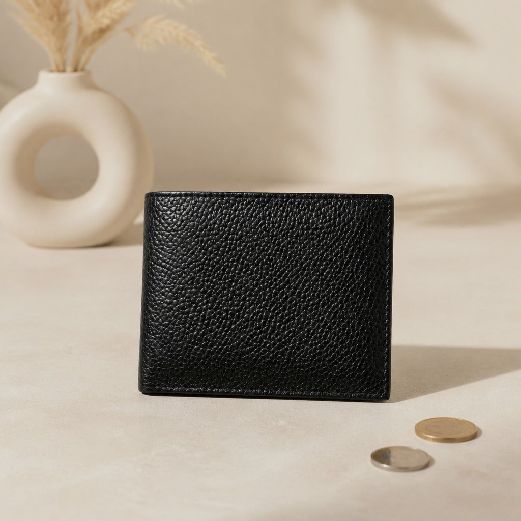 Men’s Genuine Leather Wallet – Slim Bifold with Coin Pocket & Card Slots