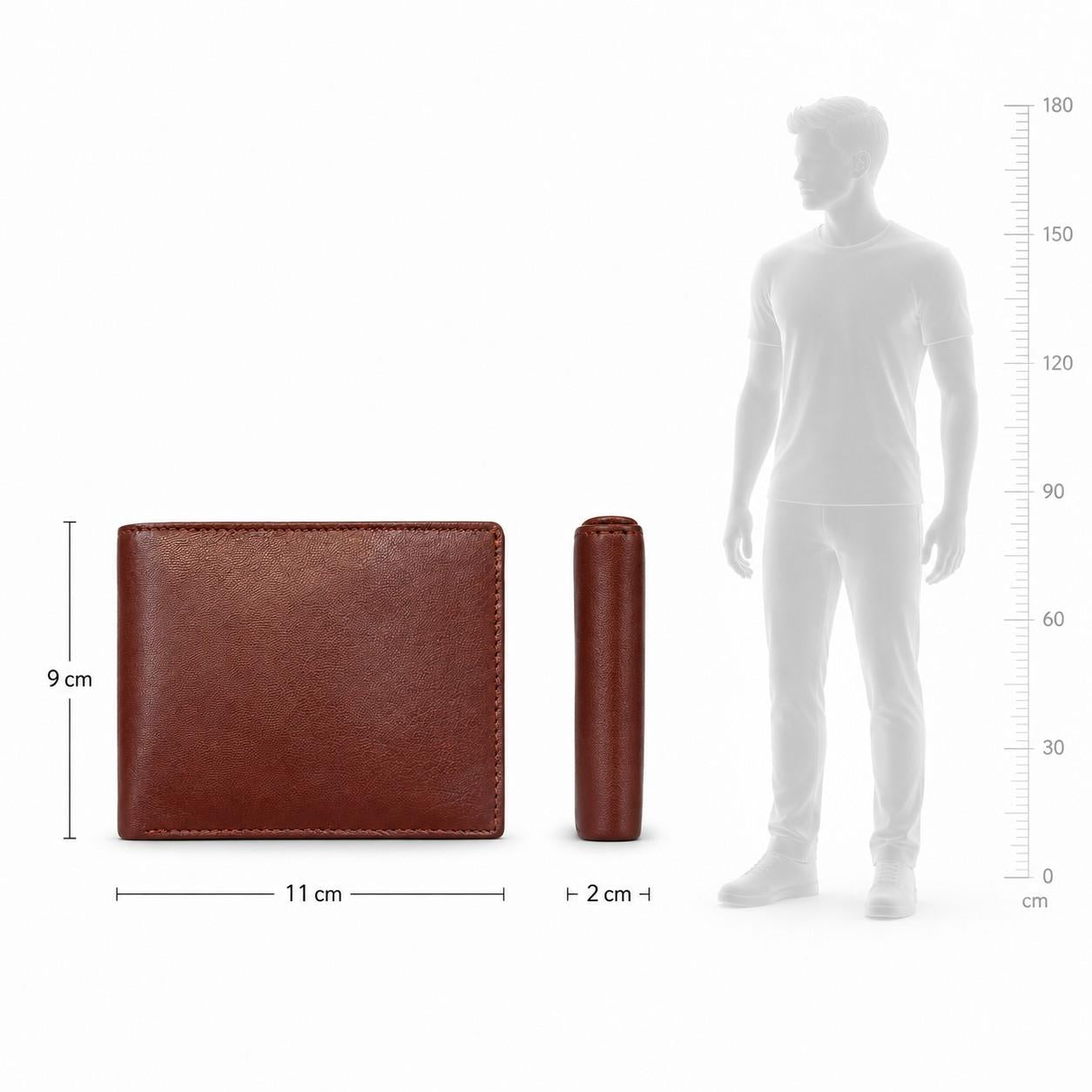 ALW Premium Genuine Leather Wallet for Men – Slim Bifold with Card Slots, Coin & Zipper Pocket