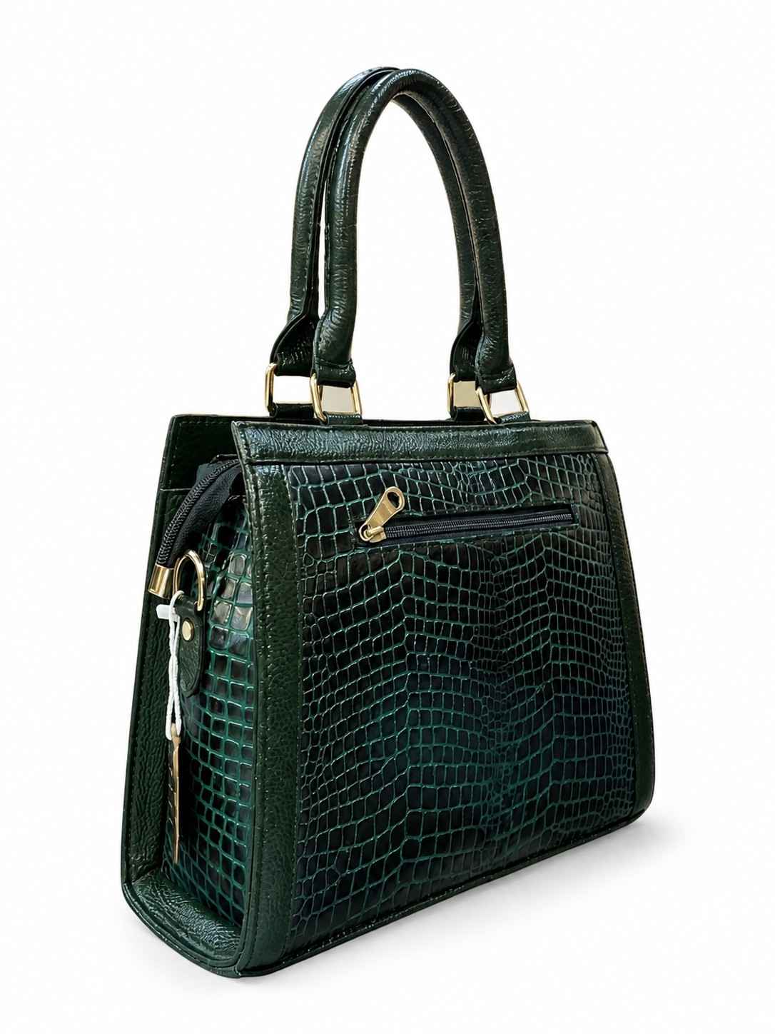 Luxury Textured Leather Handbag with Tassel & Gold Hardware